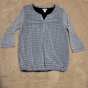 Black and White Geometric Blouse